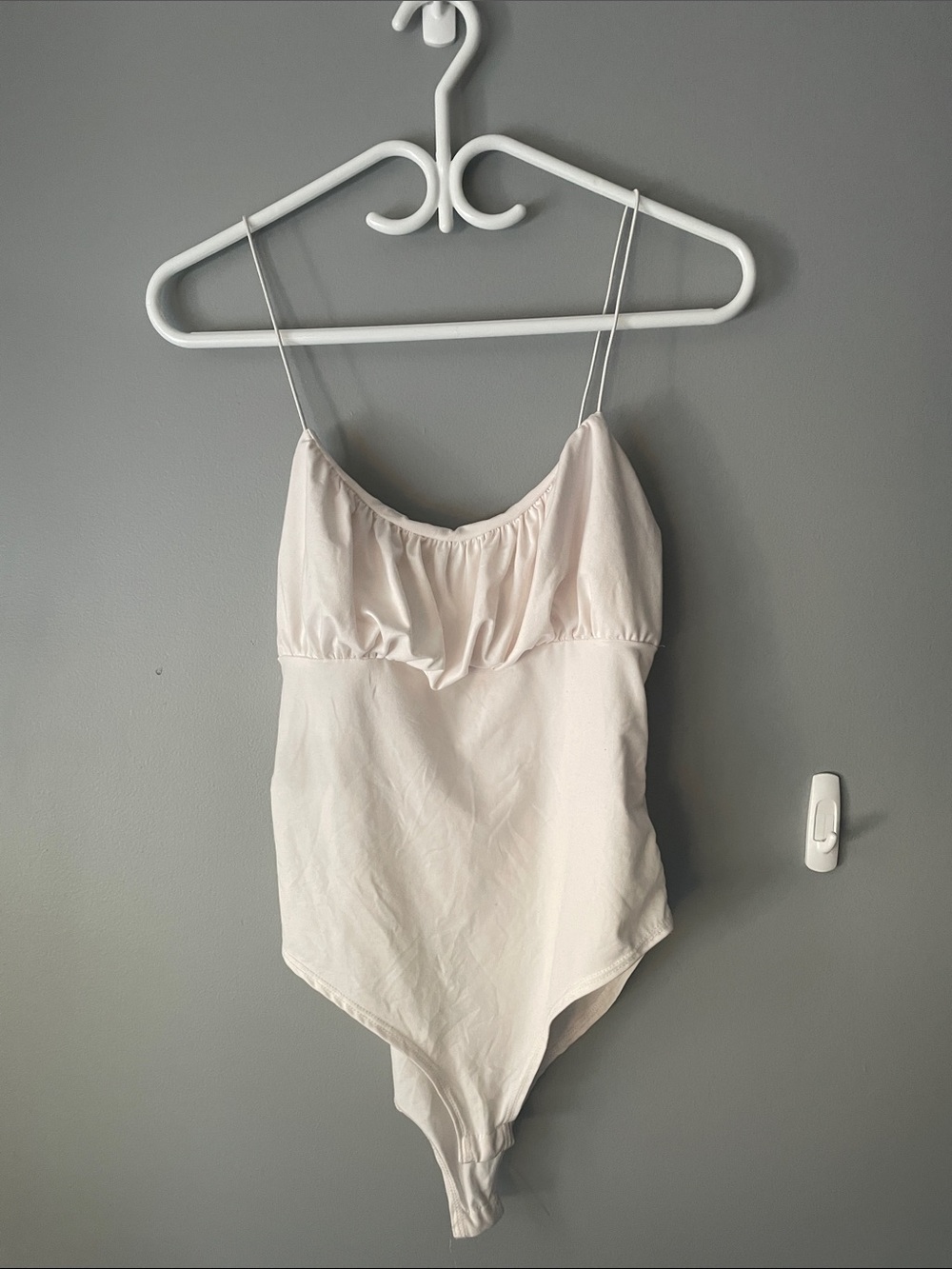 gaze white Bodysuit with Spaghetti Straps
